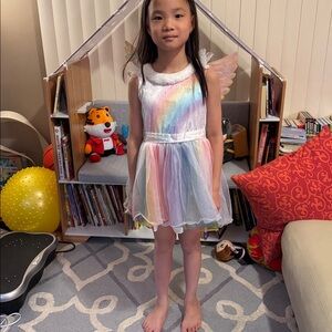 Rainbow Unicorn Pegasus Costume Hyde and Eek Dress and Wings 4/5 YO